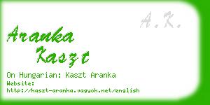 aranka kaszt business card